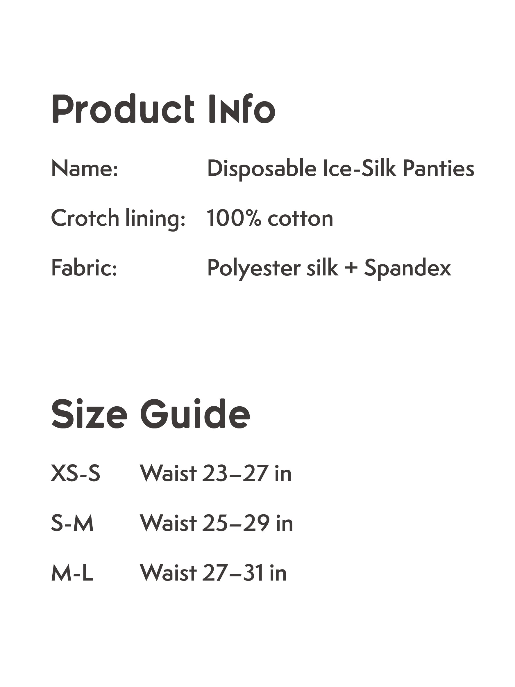 Disposable Cooling Silky Underwear for Women - Set of 3