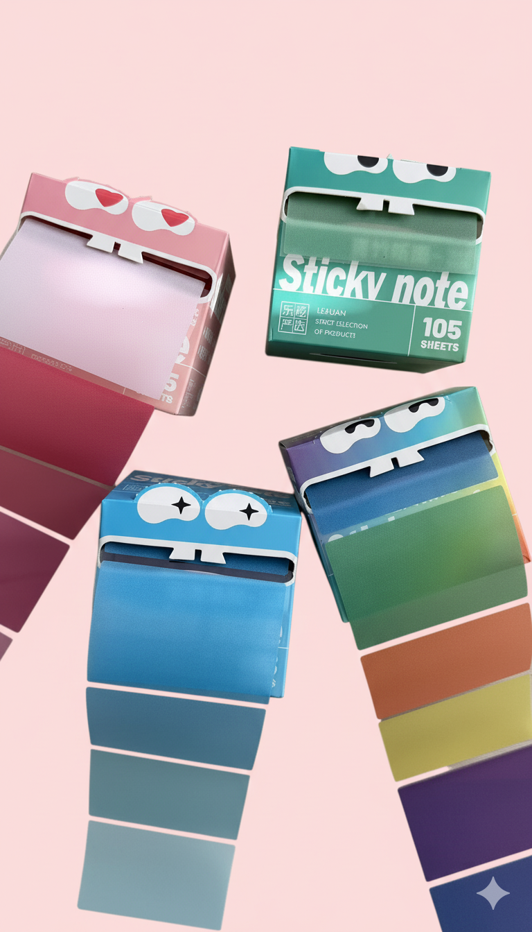 Roll Type Pearlescent Sticky Notes - Full Adhesive Design
