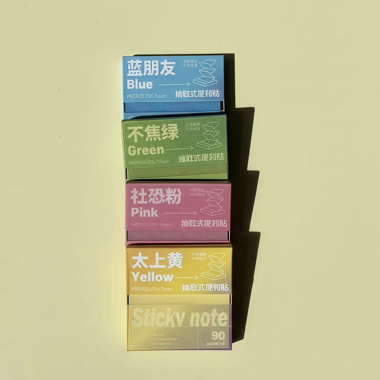 Pull-Out Pearlescent Sticky Notes - Partial Adhesive Strip